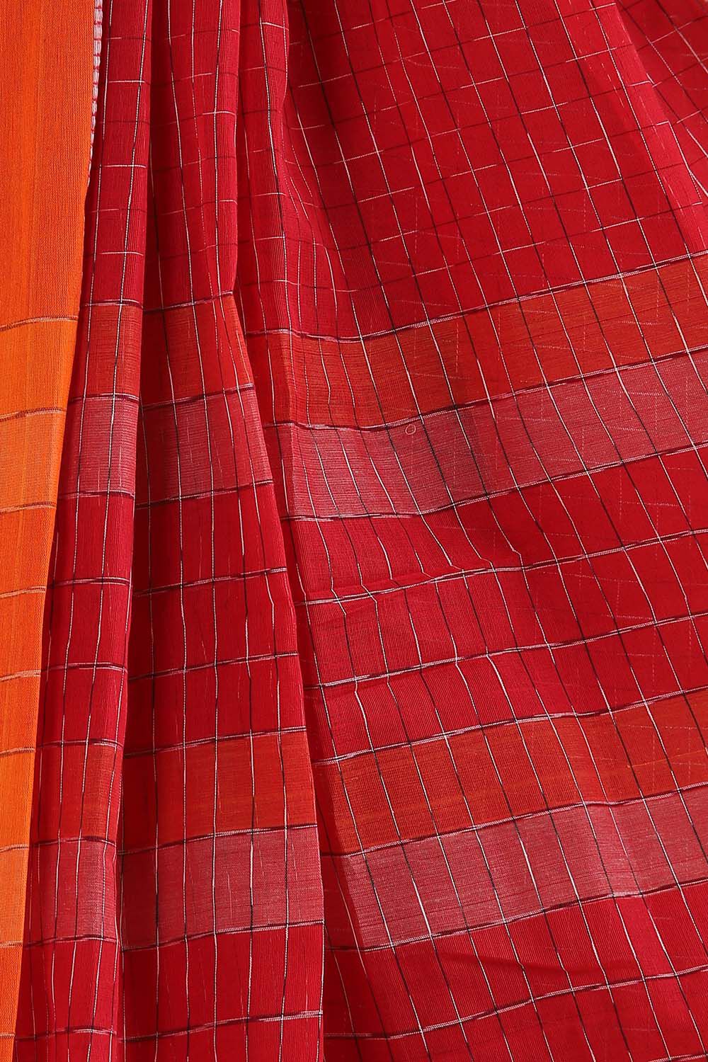 Red Pure Cotton Naranyanpet Saree image number null