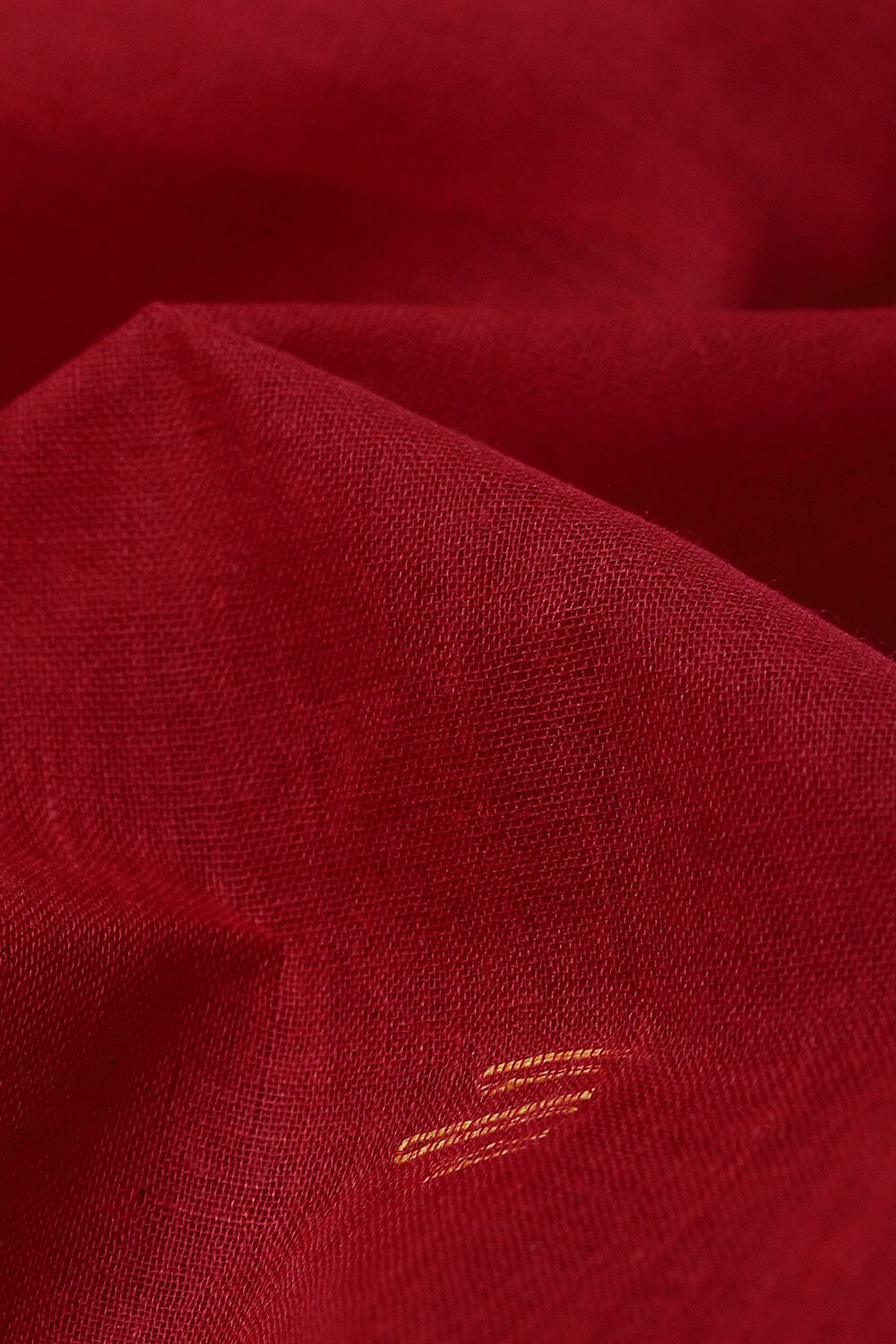 Dark Pure Red Cotton Bengal Saree image number null
