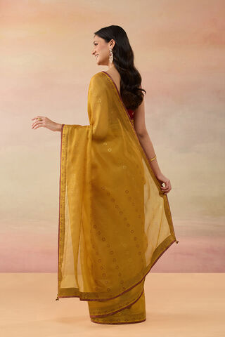 Yellow Pure Silk Kota Block Printed Saree thumbnail image number null