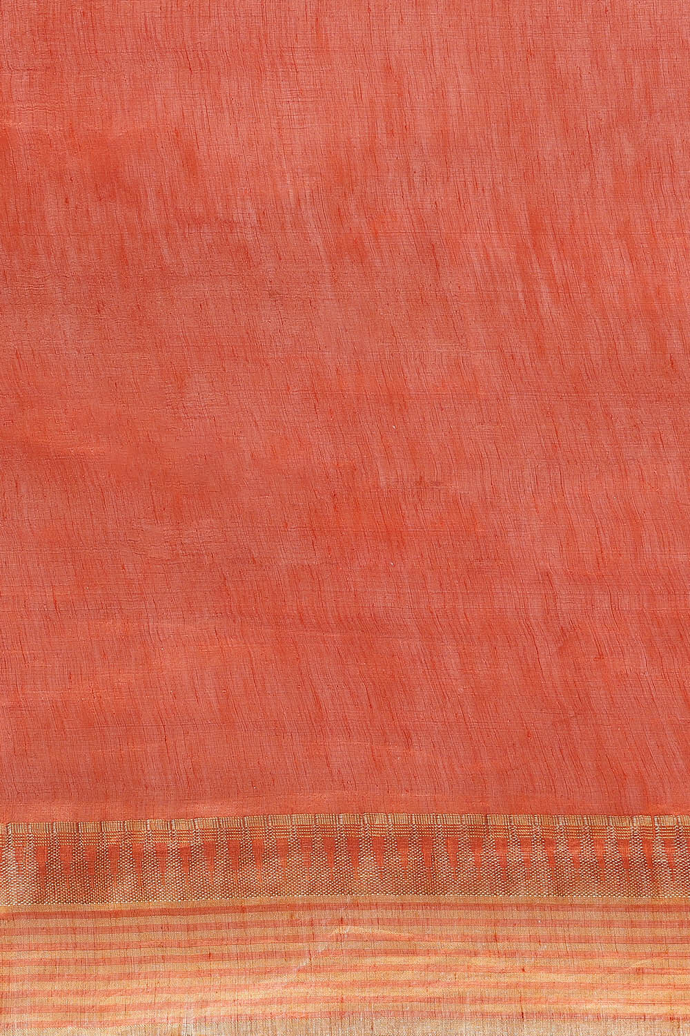 Dark Orange Pure Silk Linen Embroidered Saree image number null