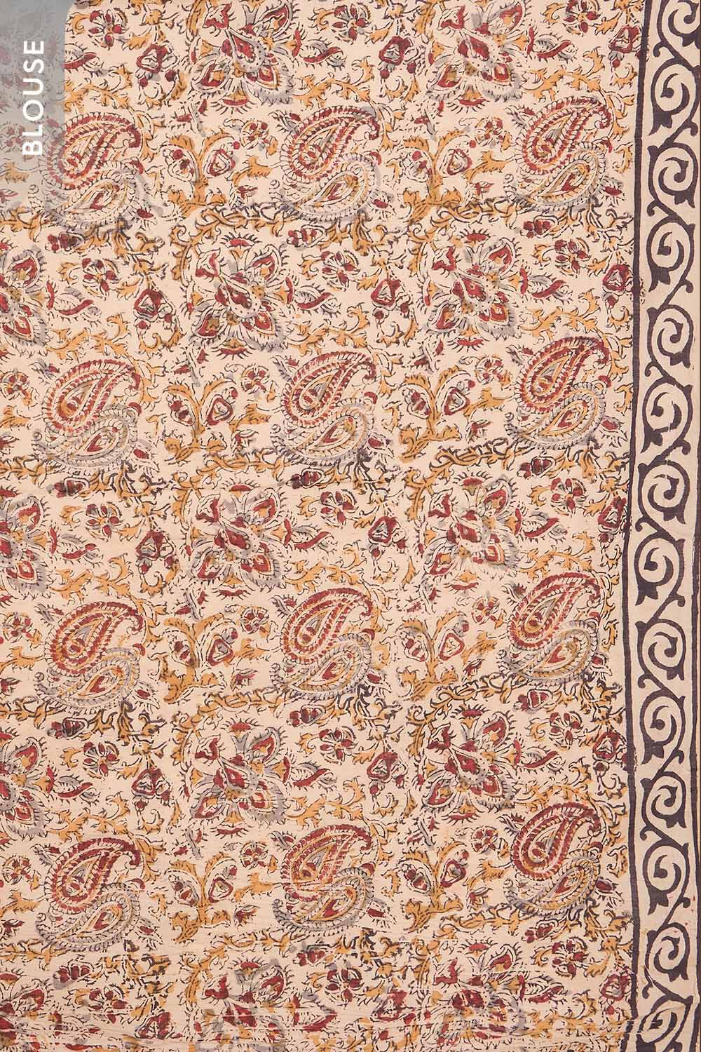 Black Printed Kalamkari Pure Cotton Machilipatnam Saree image number null