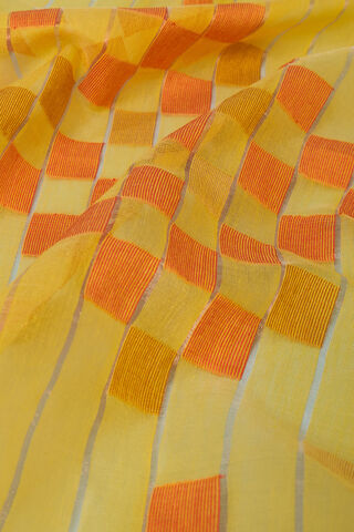 Yellow Bengal Pure Silk Cotton Jamdani Saree thumbnail image number null