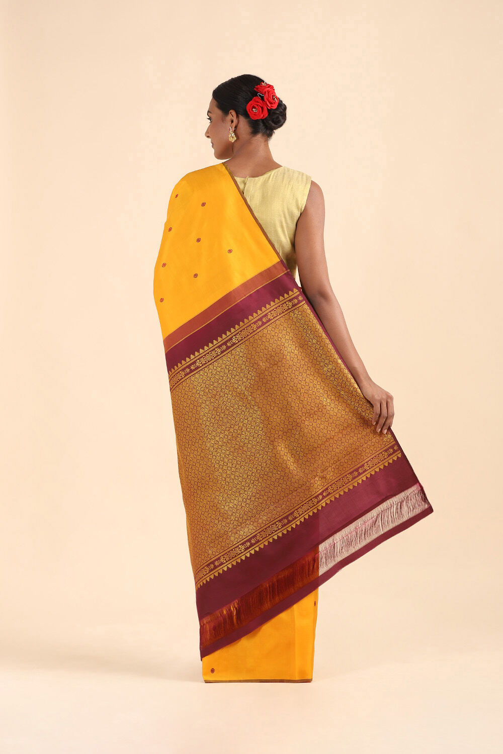 Orange Pure Silk Kanjivaram Saree image number null