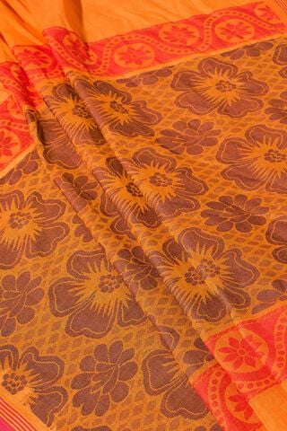 Orange Woven South Pure Cotton Saree thumbnail image number null