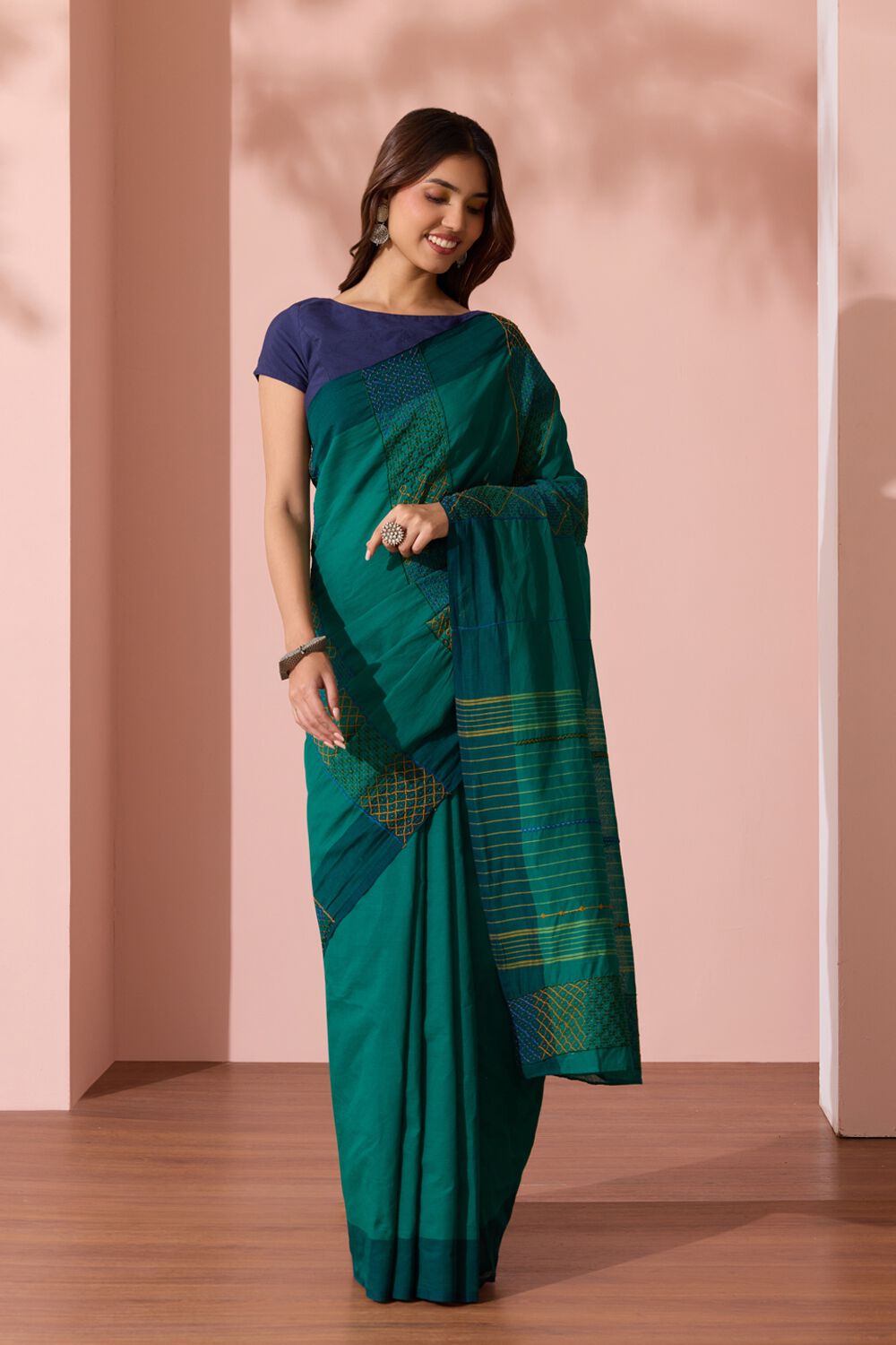 Green Karnataka Pure Cotton Lambani Saree image number null