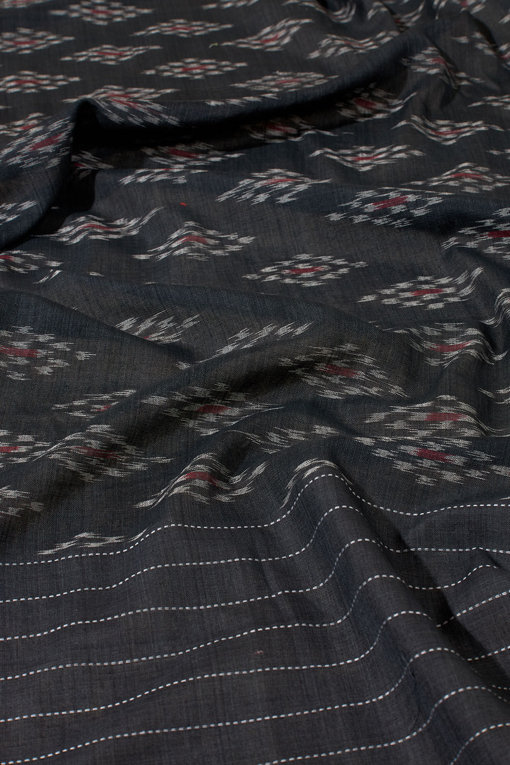 Black Odisha Pure Cotton Ikat Saree image number null