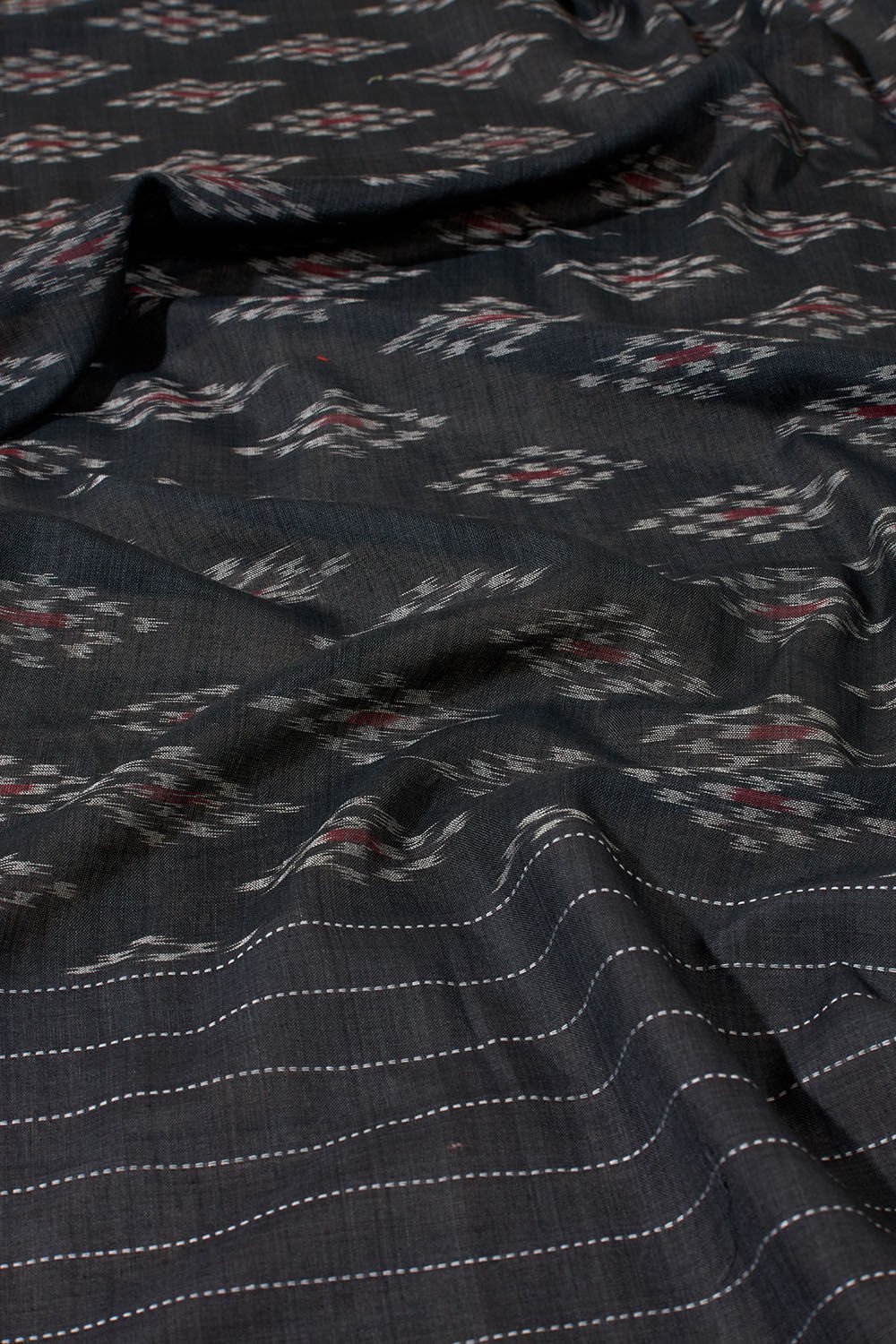 Black Odisha Pure Cotton Ikat Saree image number null
