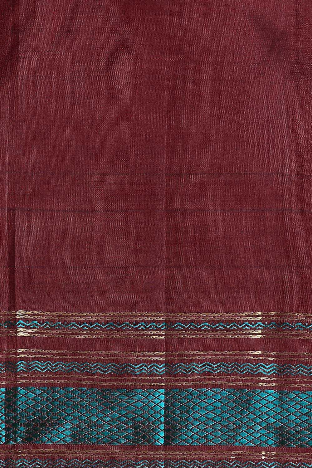 Dark Red Pure Silk Kanjivaram Saree image number null