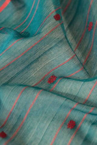 Blue Woven Pure Silk Cotton Chanderi Saree thumbnail image number null