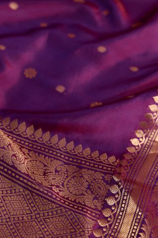 Purple Silk Viscose Banarasi Design Cutwork Saree thumbnail image number null