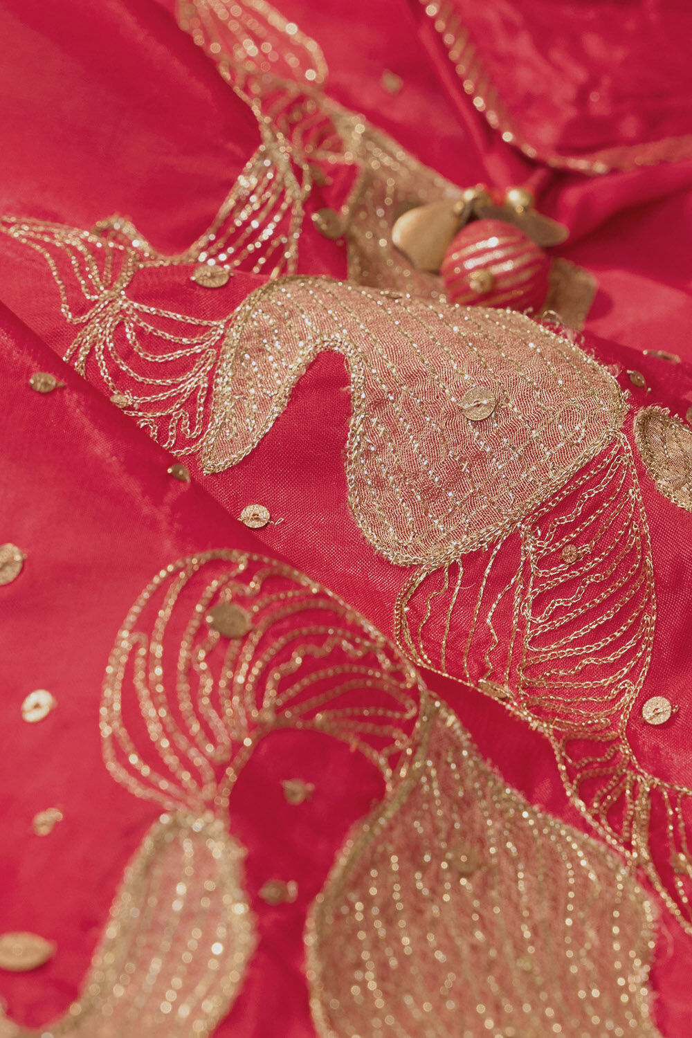 Red Gopalpur Pure Viscose Embroidered Saree image number null