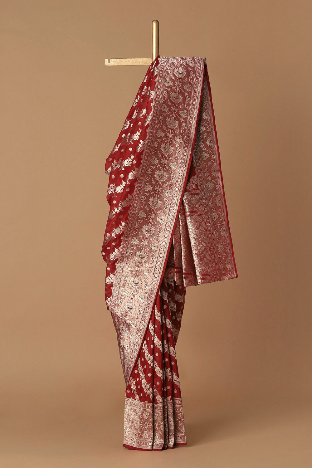 Red Pure Silk Banarasi Saree image number null
