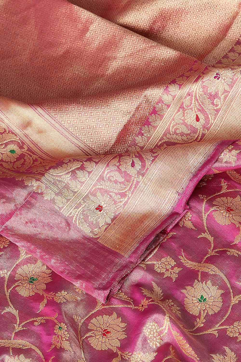 Pink Pure Tissue Silk Banarasi Saree image number null