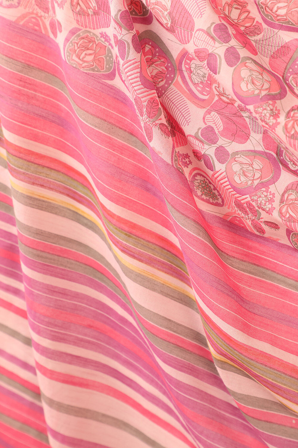 Pink Printed Bengal Pure Cotton Saree image number null