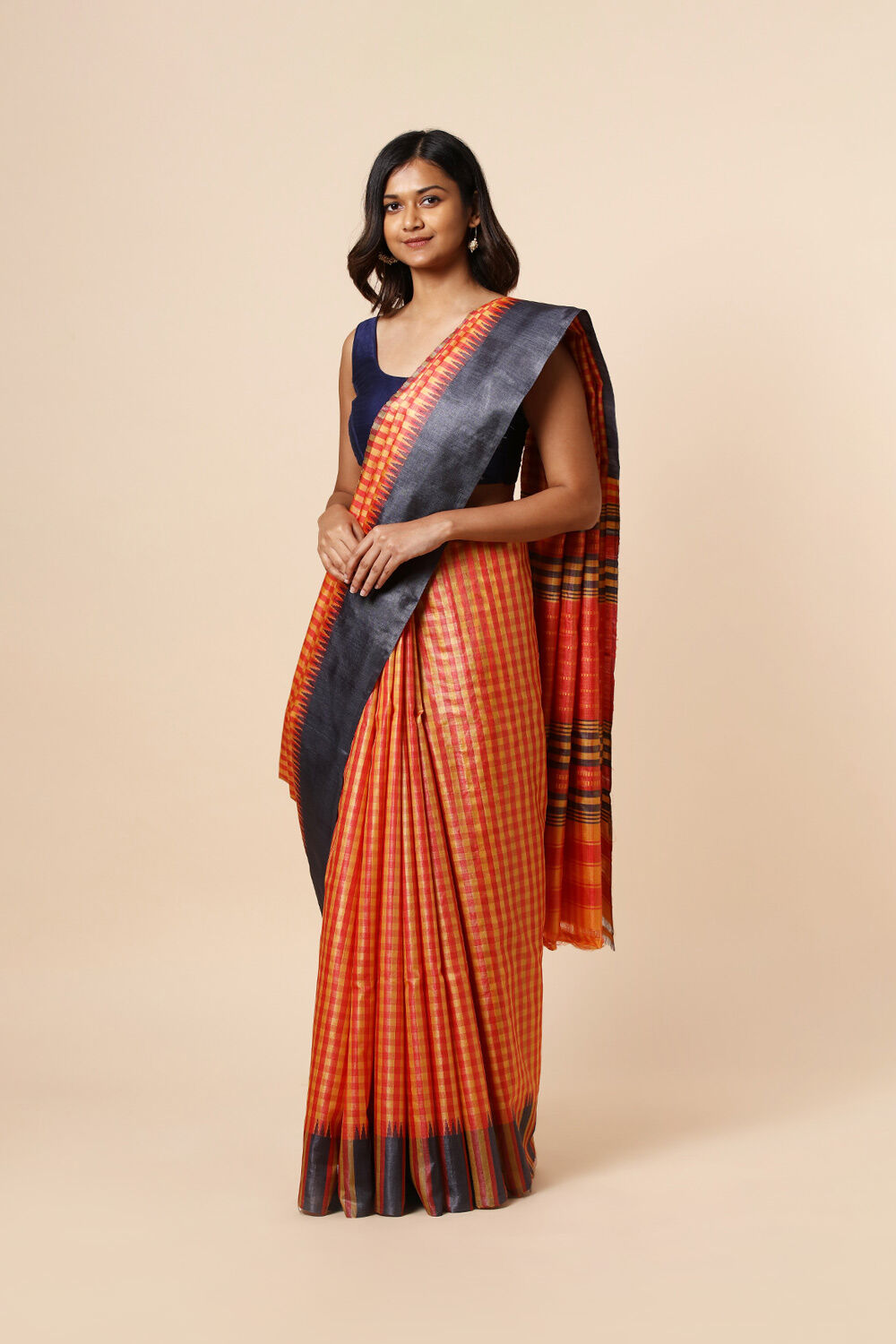 Multicolored Pure Tussar Woven Saree image number null