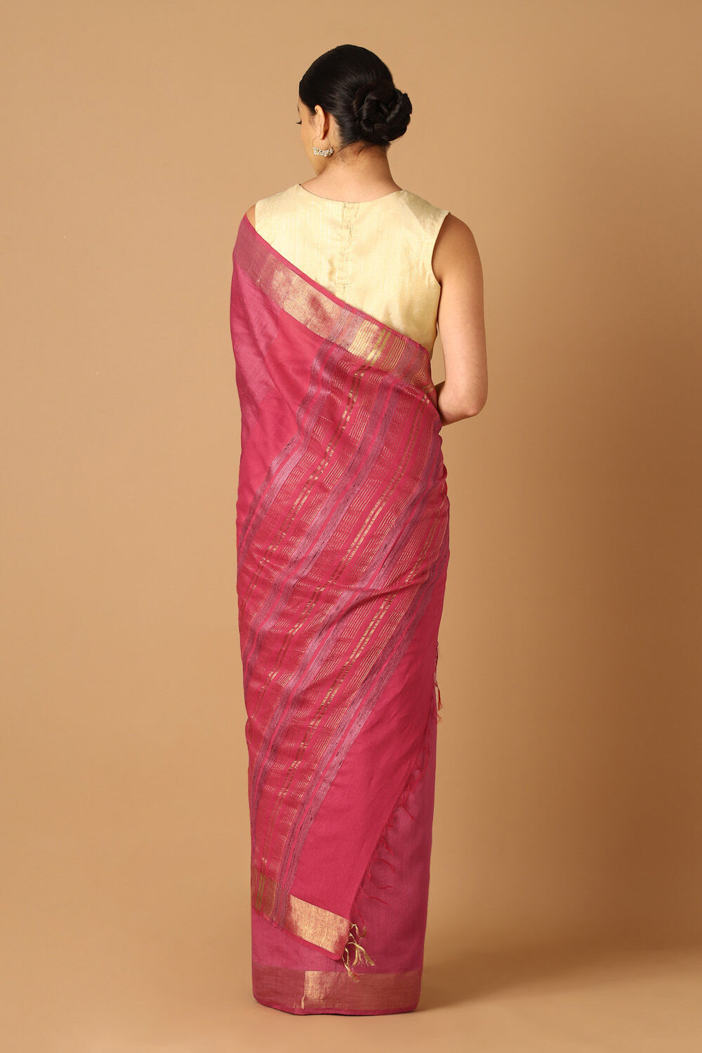 Red Pure Tussar Silk Bhagalpur saree image number null