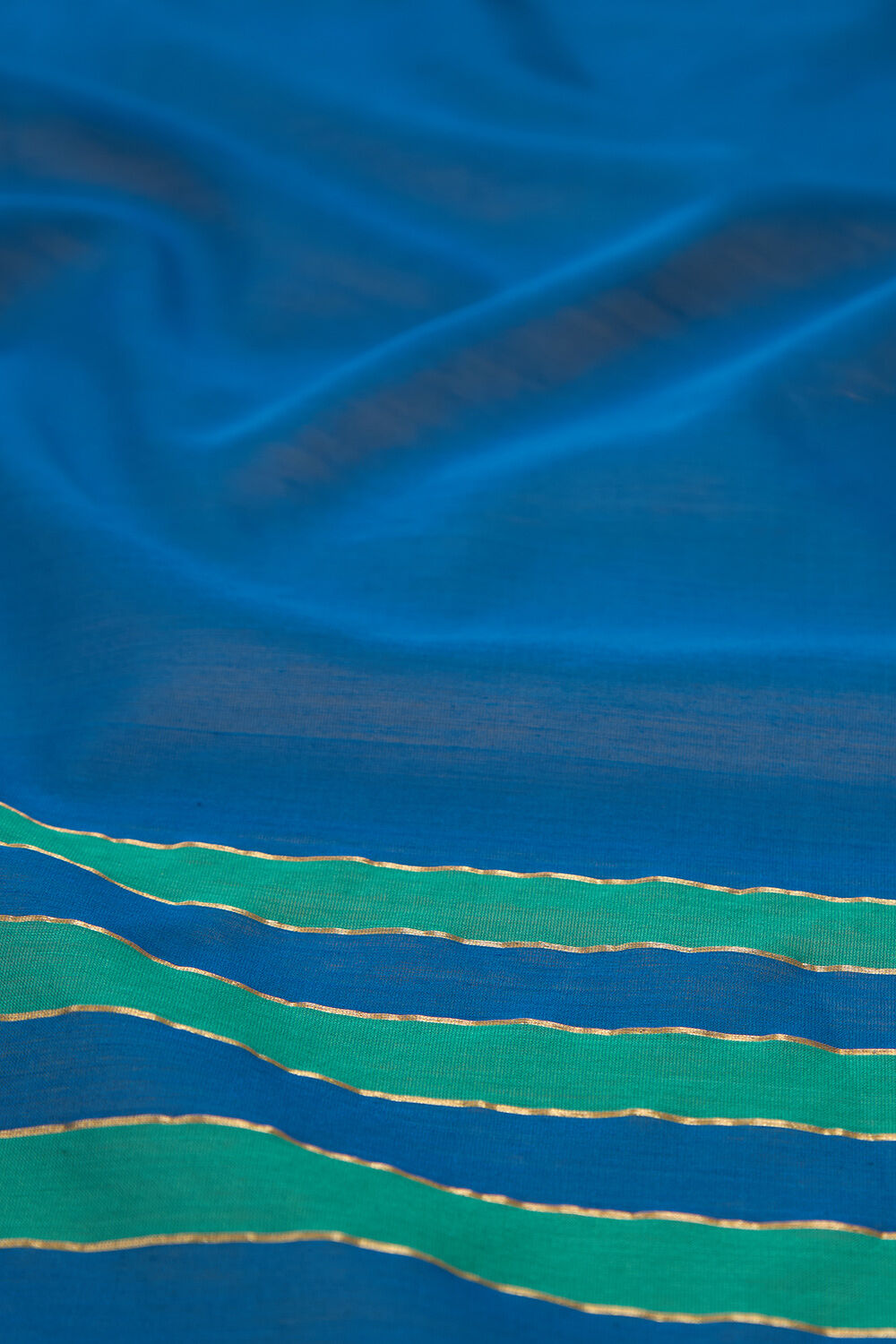 Dark Blue Woven Pure Silk Cotton Maheshwari Saree image number null