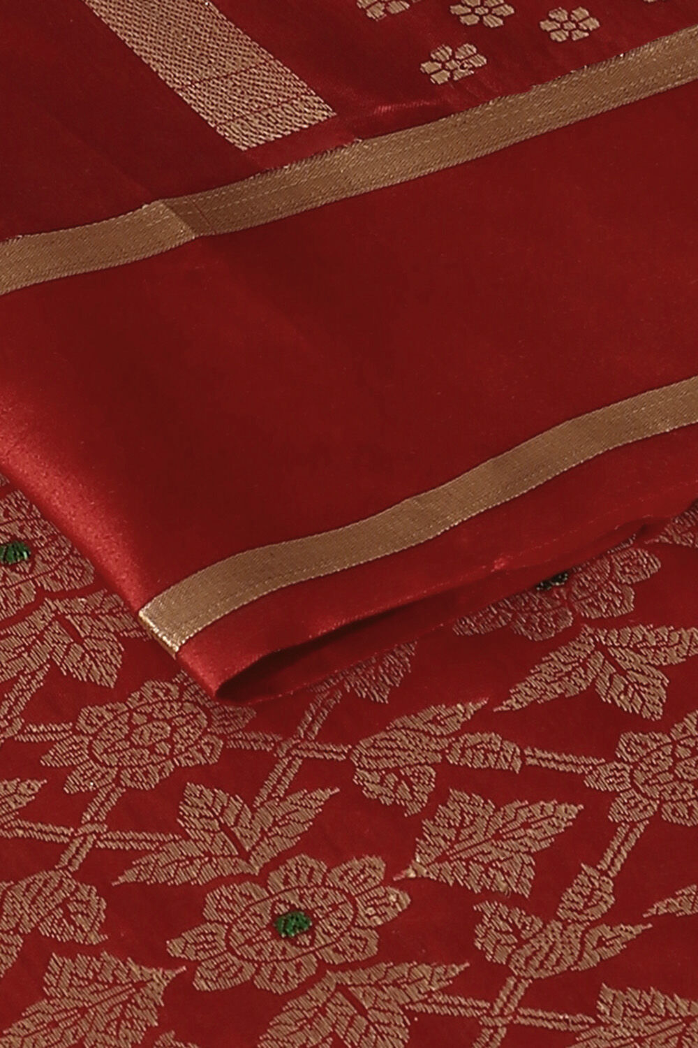 Red Pure Silk Banarasi Brocade Saree image number null