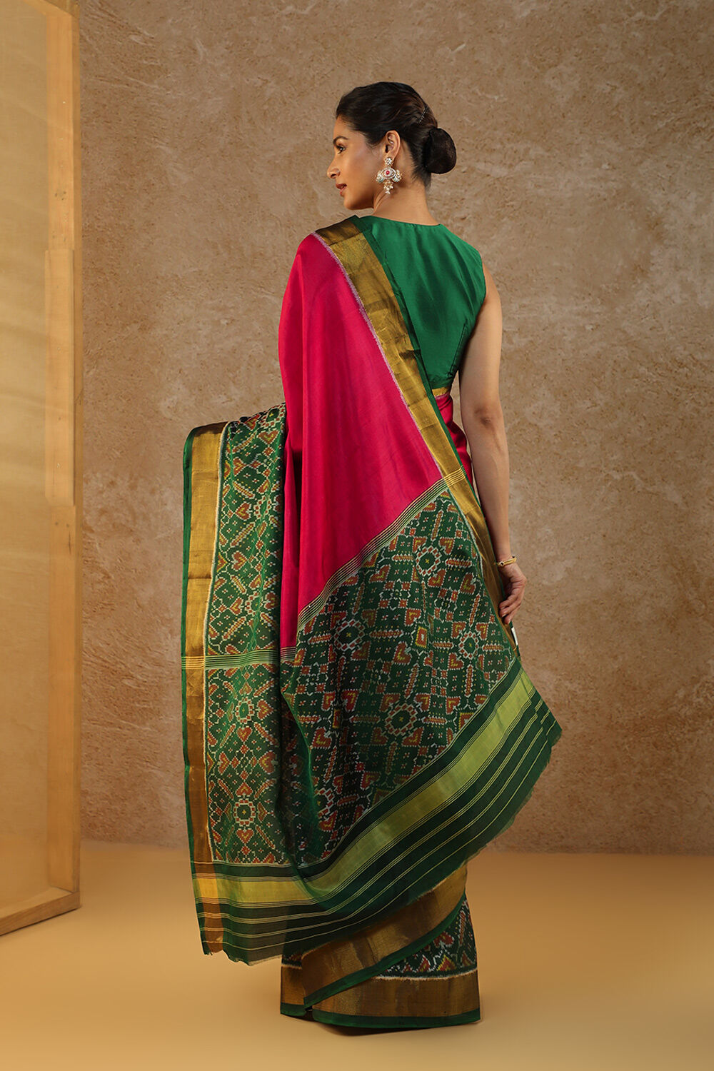 Pink Rajkot Pure Silk Ikat Patola Saree image number null
