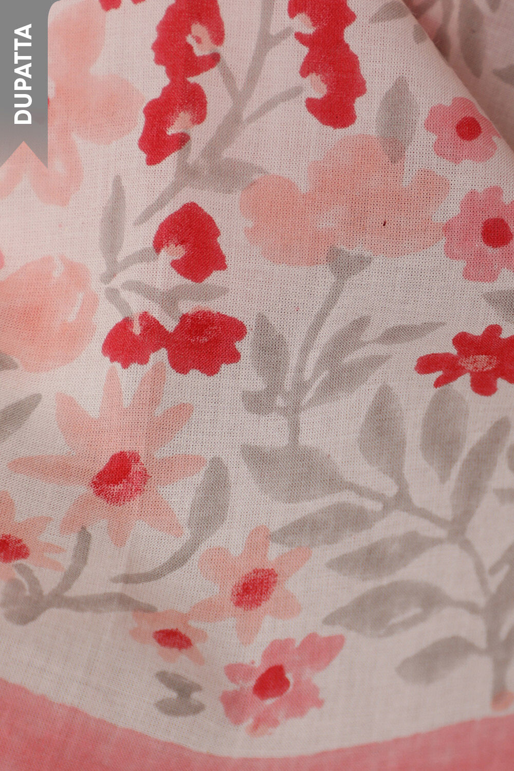 Light Pink Pure Cotton Printed Sanganeri Unstitched Suit Set image number null
