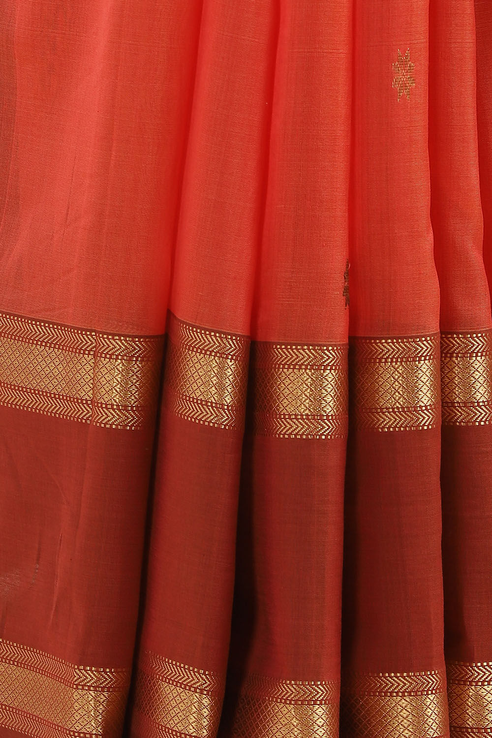 Light Red Pure Silk Cotton Maheswari Saree image number null