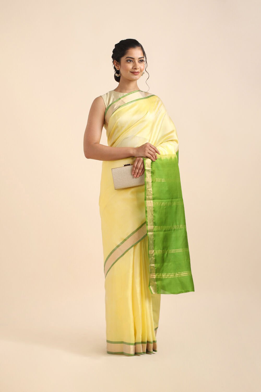 Light Yellow Pure Soft Silk Saree image number null