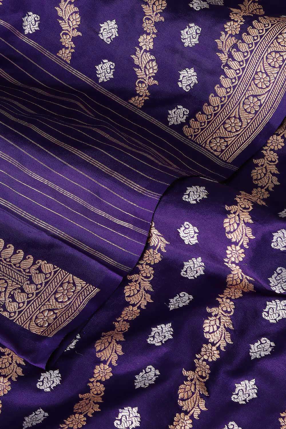 Violet Pure Silk Banarasi Saree image number null