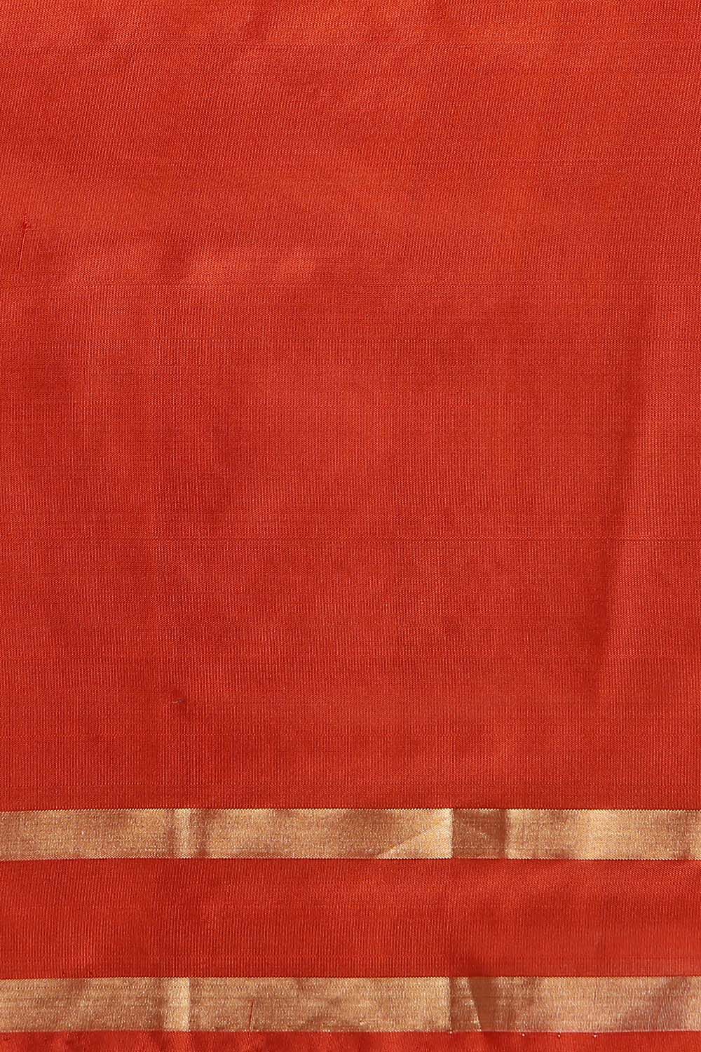 Dark Orange Pure Soft Silk Saree image number null