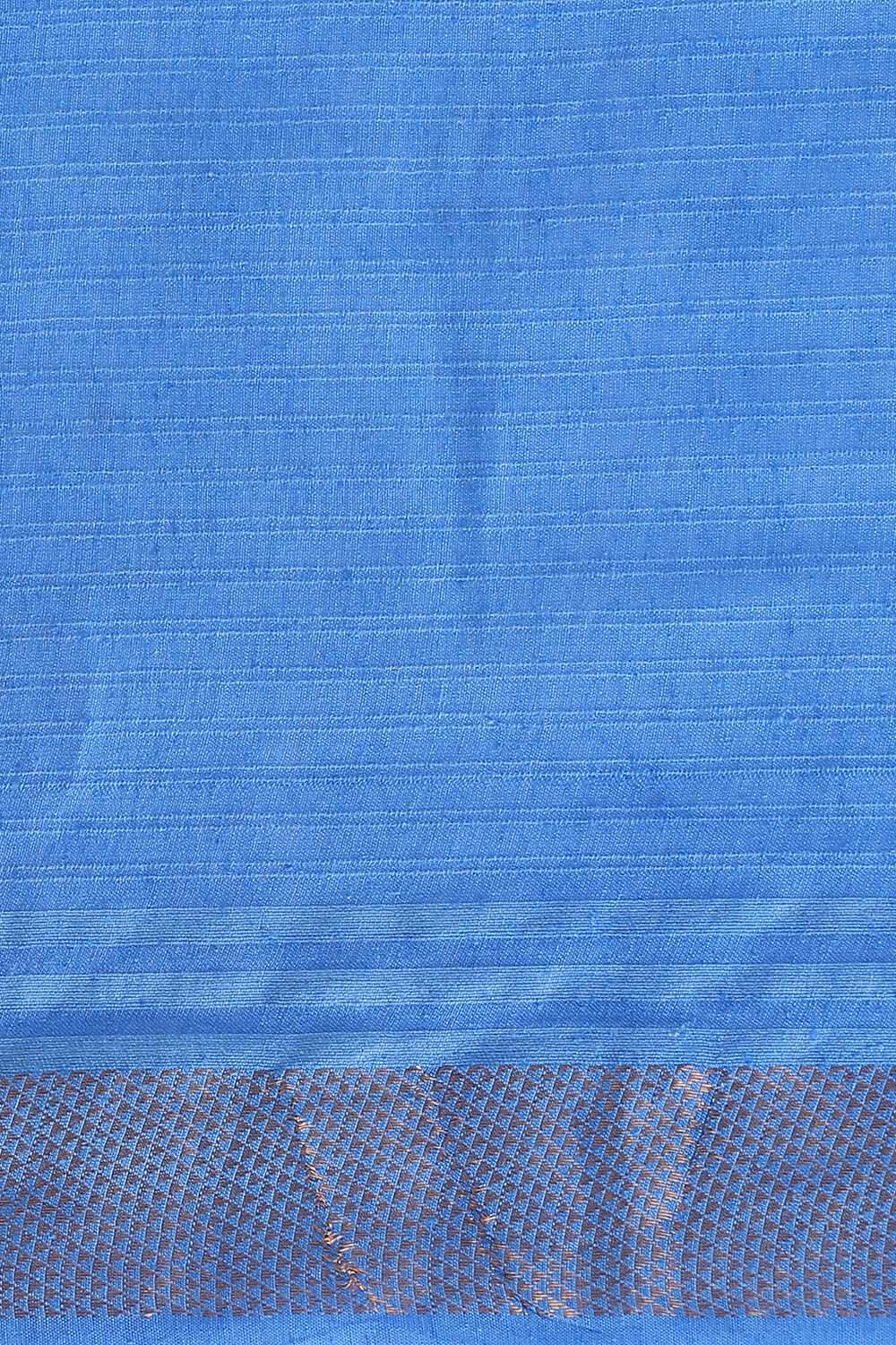 Blue Pure Silk Woven Saree image number null