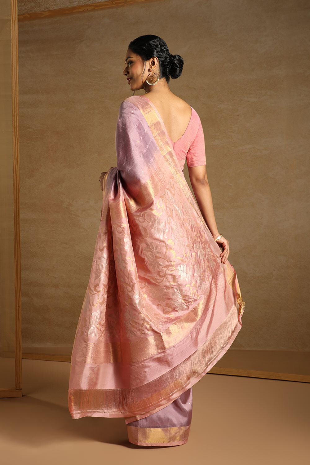 Light Violet Pure Silk Uppada Jamdani Saree image number null