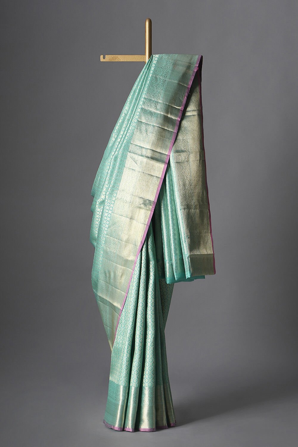 Onyx Blue Pure Zari Pure Silk Kanjivaram Saree image number null