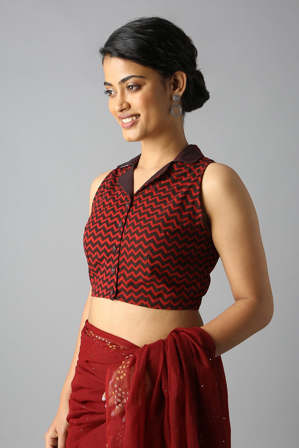 Red Printed Blouse image number null