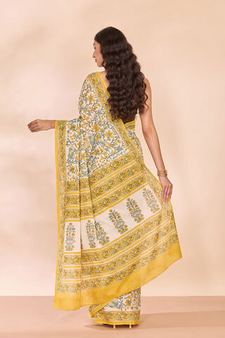 Off White Rajasthan Pure Cotton Printed Sanganeri Saree thumbnail image number null