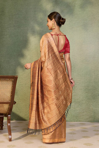 Orange Bhagalpur Woven Pure Tussar Silk Saree thumbnail image number null