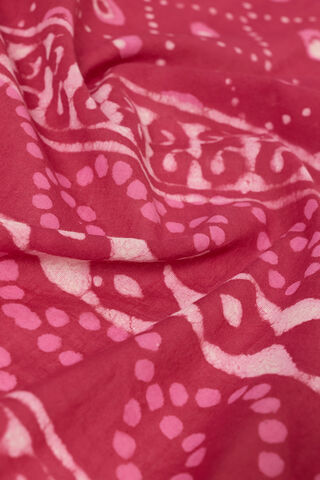 Pink Rajasthan Pure Cotton Dabu Block Printed Saree thumbnail image number null