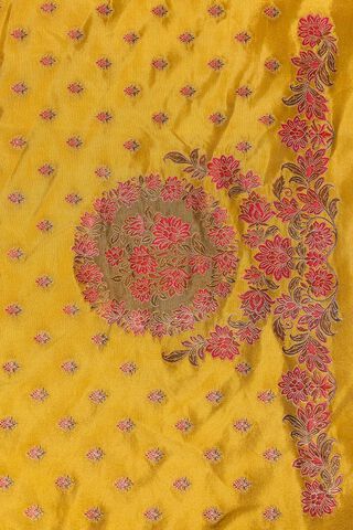 Yellow Woven Viscose Tissue Saree thumbnail image number null