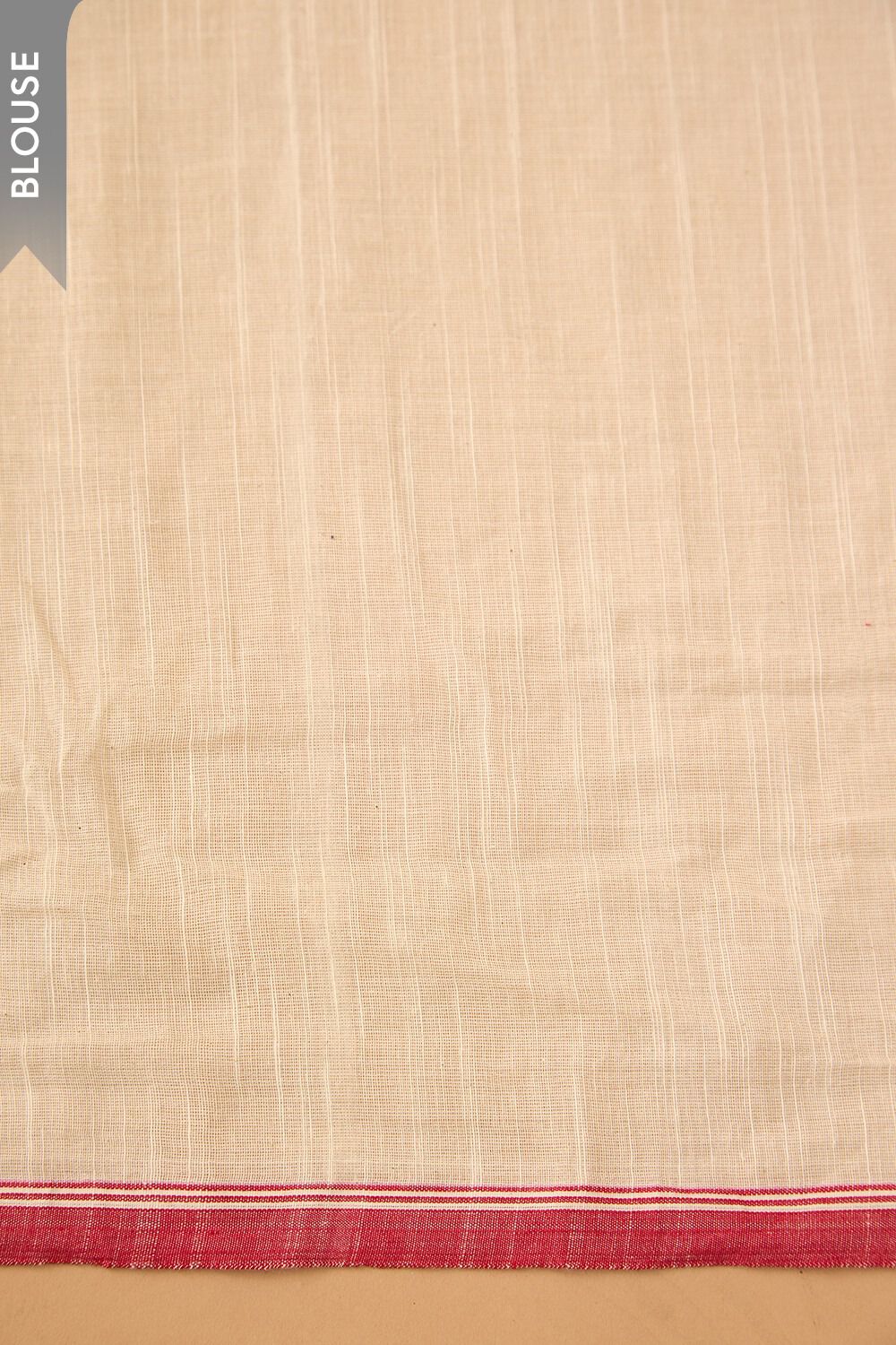 Off White Pure Cotton Block Printed Bengal Saree image number null