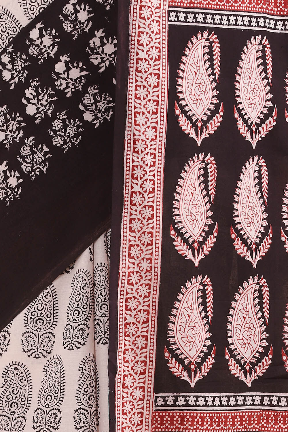 Off Pure White Cotton Bagh Printed image number null