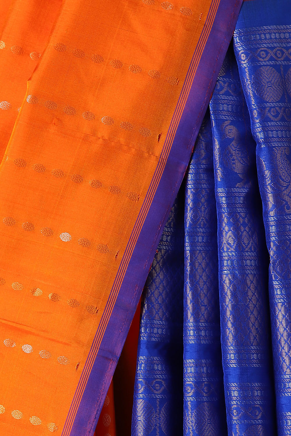 Orange Pure Silk South Saree image number null