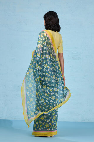 Green Rajasthan Pure Silk Cotton Printed Sanganeri Saree thumbnail image number null