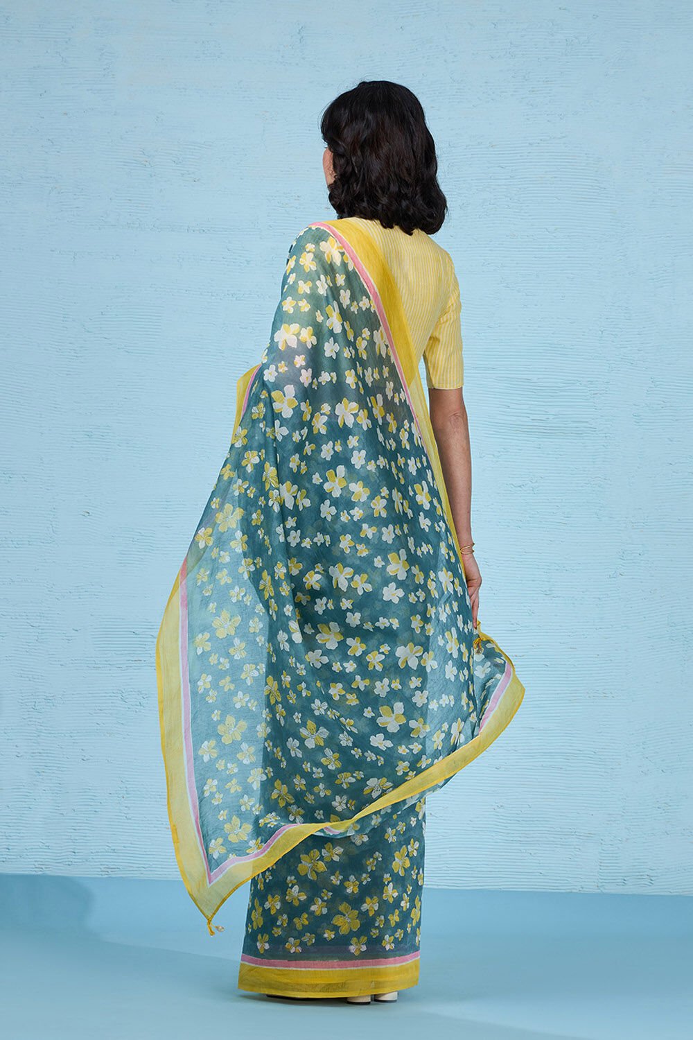 Green Rajasthan Pure Silk Cotton Printed Sanganeri Saree image number null