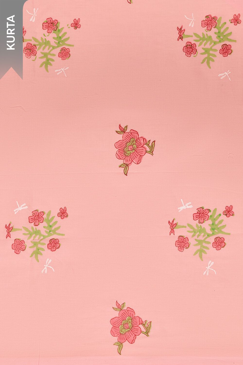 Light Pink Block Printed Pure Cotton Unstitched Suit Set image number null