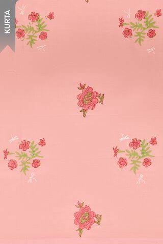 Light Pink Block Printed Pure Cotton Unstitched Suit Set thumbnail image number null
