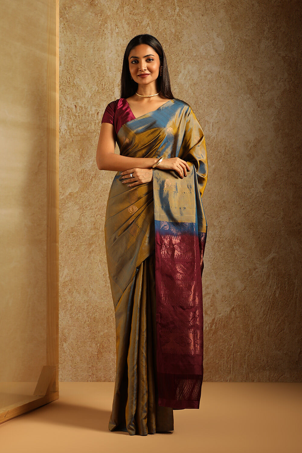 Blue South Pure Silk Woven Saree image number null