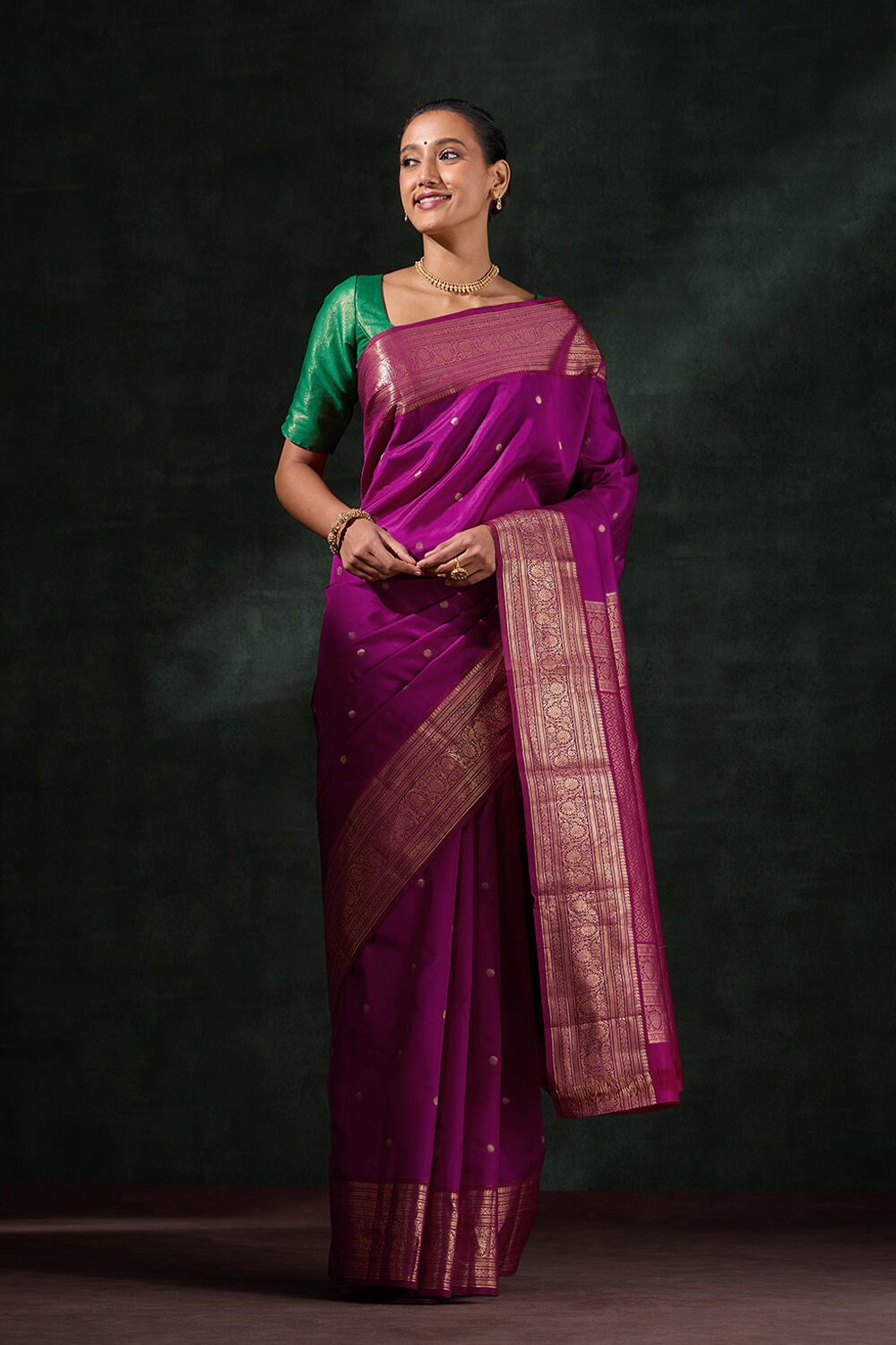 Pink Woven Silk Viscose Saree image number null