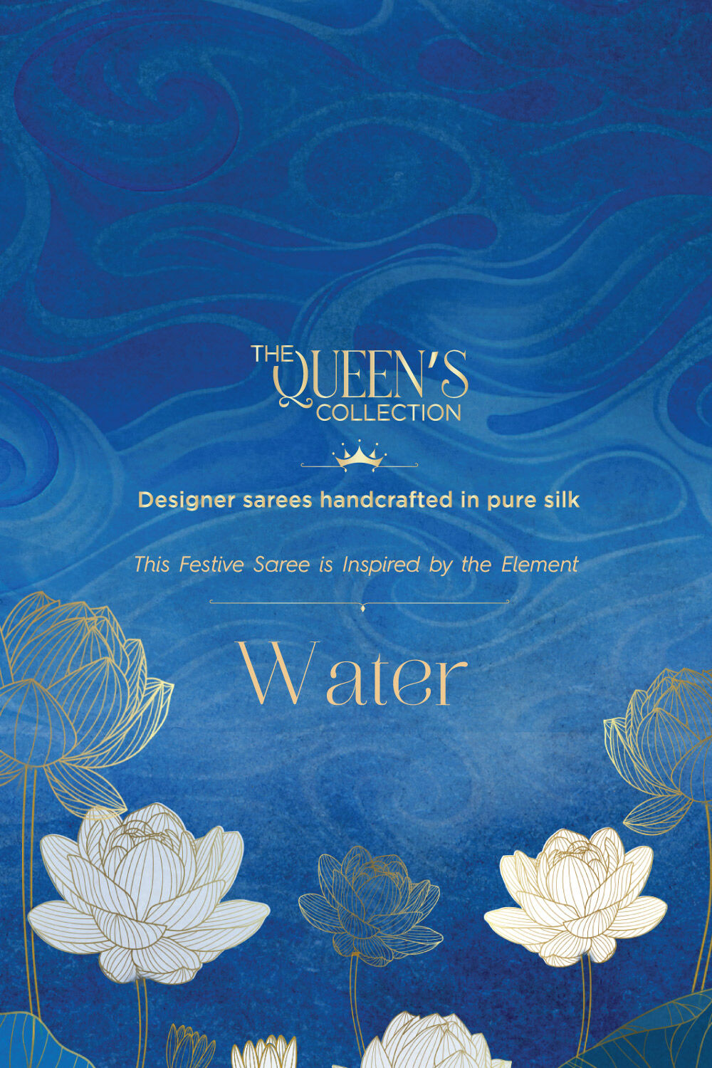 Blue Pure Silk Organza Hand Painted Saree image number null