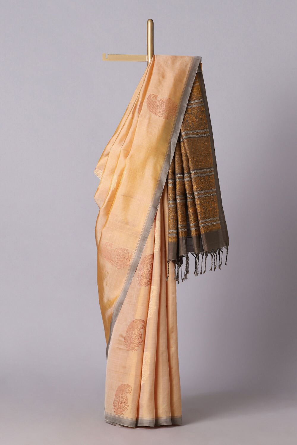 Light Orange Pure Silk South Saree image number null