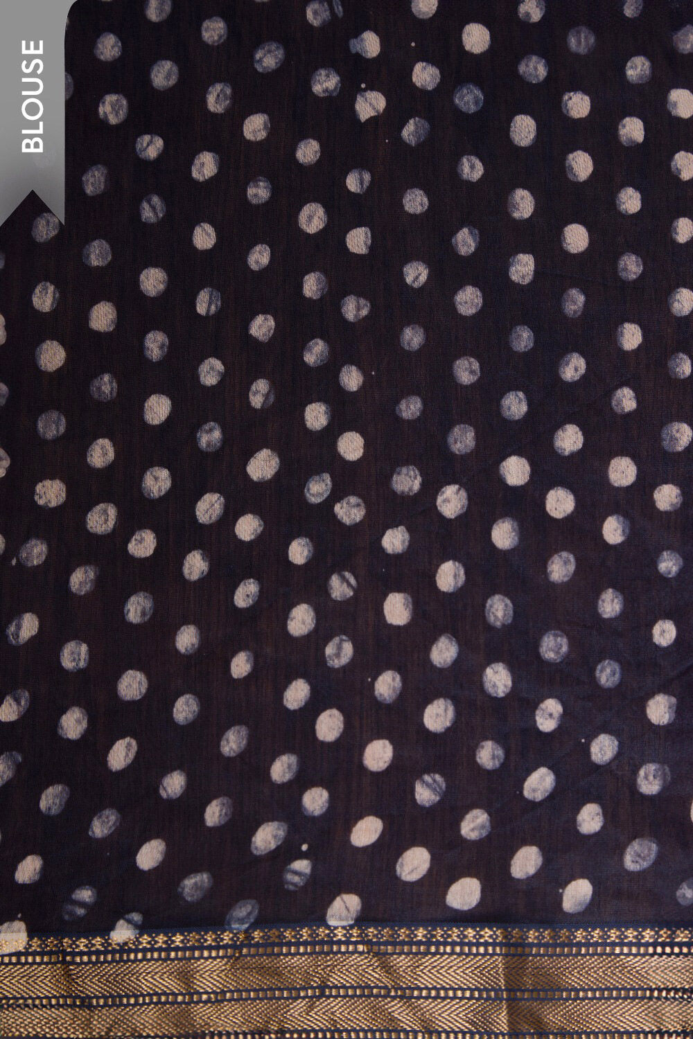 Dark Blue Pure Silk Cotton Batik Saree image number null