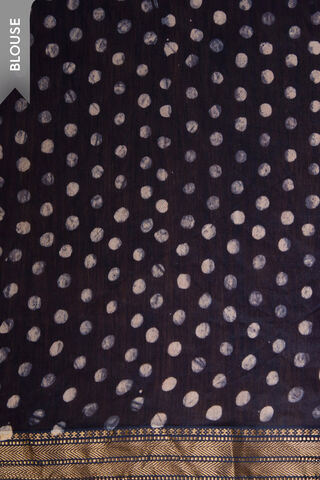 Dark Blue Pure Silk Cotton Batik Saree thumbnail image number null
