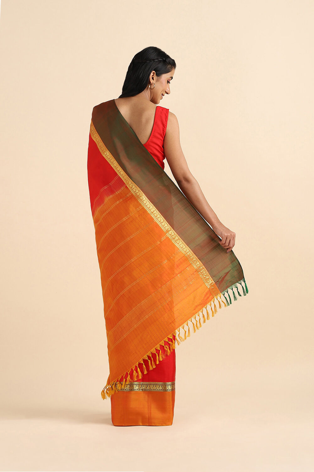 Red Pure Soft Silk Saree image number null